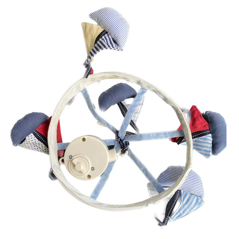 Pottery-Barn-Musical-Crib-Nursery-Mobile-(Sailboats)-+-Beech-Wood-Mobile-Arm-4