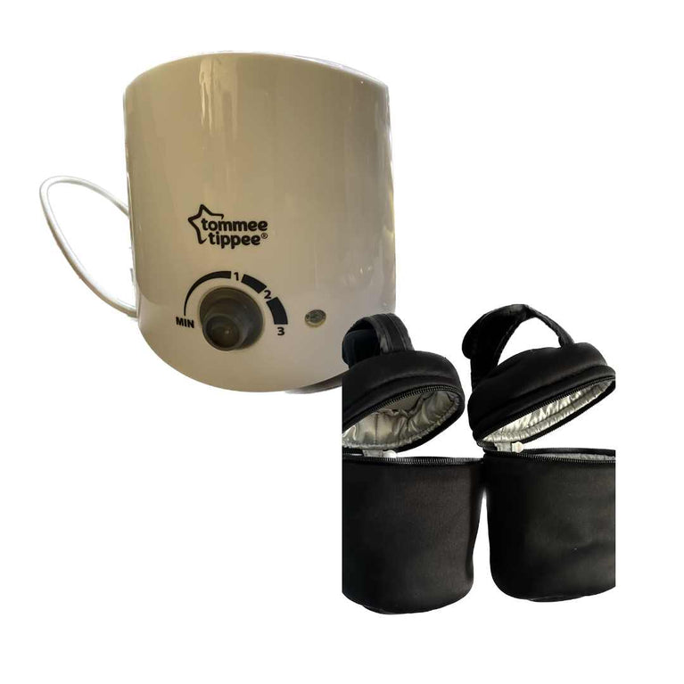 Tommee-Tippee-Closer-to-Nature-Electric-Bottle-and-Food-Warmer-(White)-+-Closer-to-Nature-Pack-of-2-Insulates-Bottle-Carrier-(Black)-1