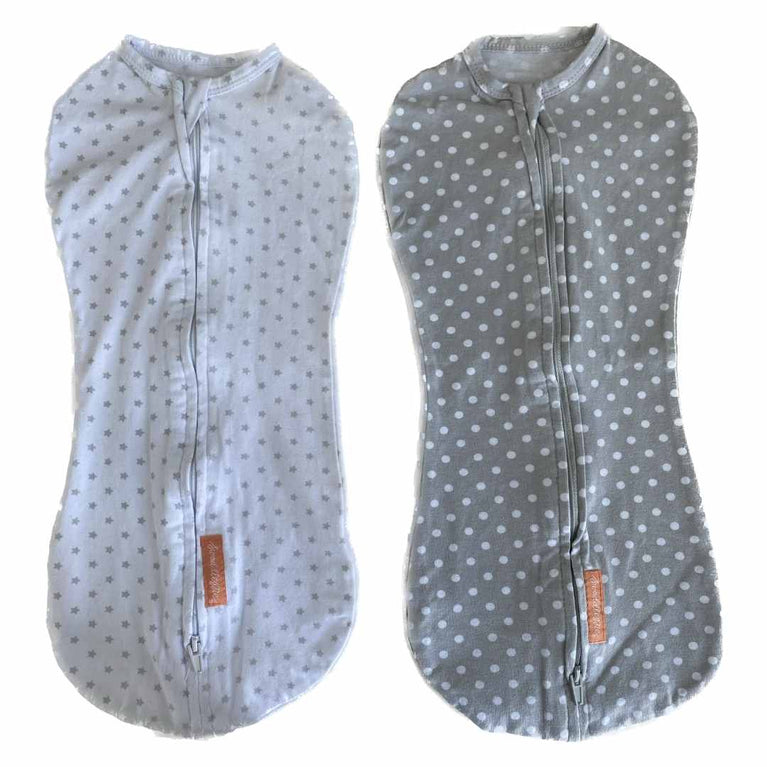 SwaddleMe-Pod-2-Pack-Swaddles-for-Newborn-0-2-Months-Grey-&-White-Polka-1