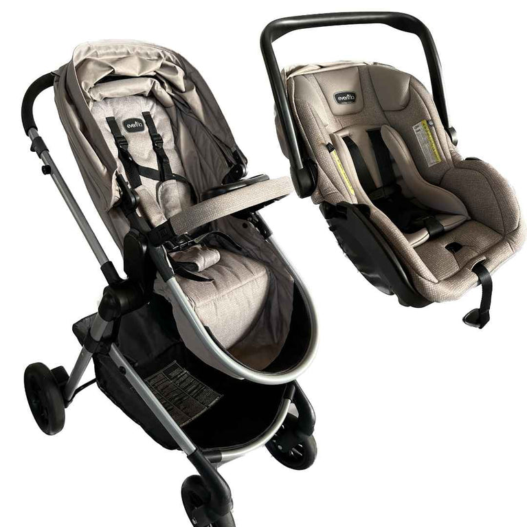 evenflo-Pivot-Travel-System-with-LiteMax-Car-Seat-&-Base-(2019)-Desert-Tan-1