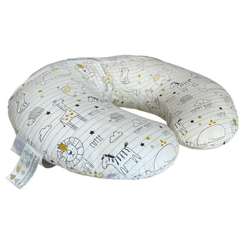 Boppy Original Feeding & Infant Support Pillow - Notebook Black and White with Gold Animals