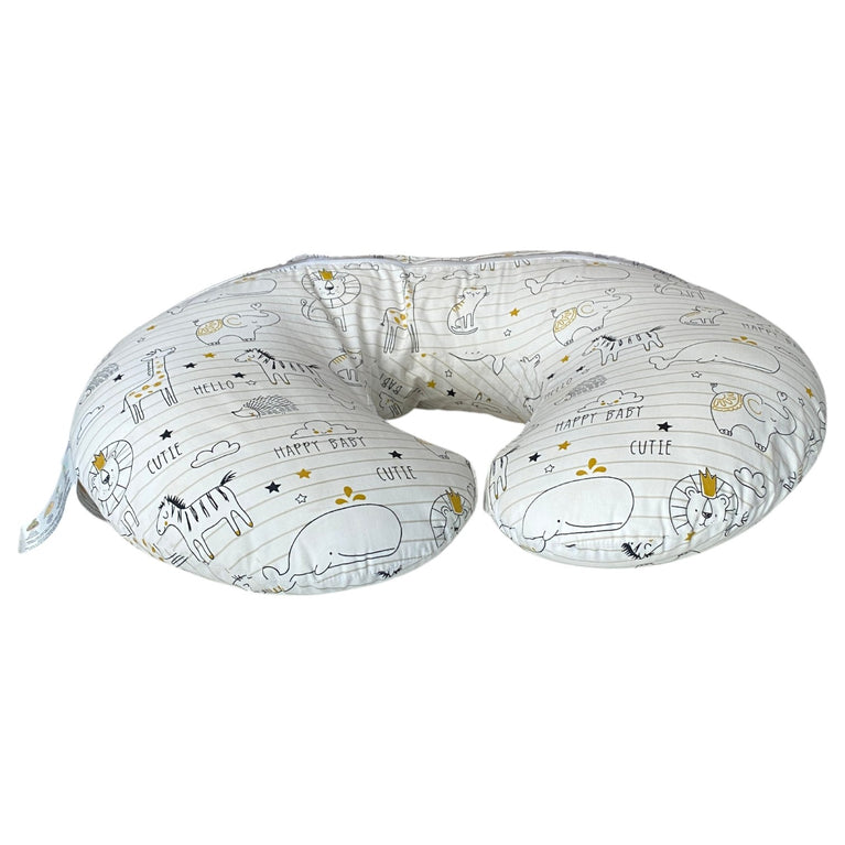 Boppy Original Feeding & Infant Support Pillow - Notebook Black and White with Gold Animals