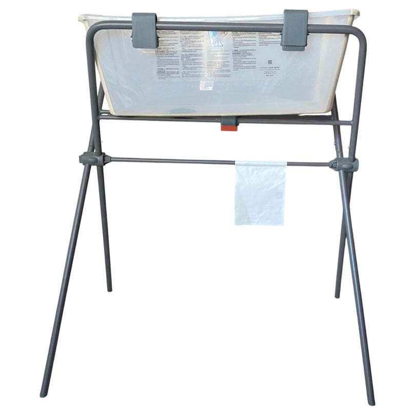 Stokke-Flexi-Bath-Tub-With-Newborn-Support-&-Stand-Set-White/Grey--2-2