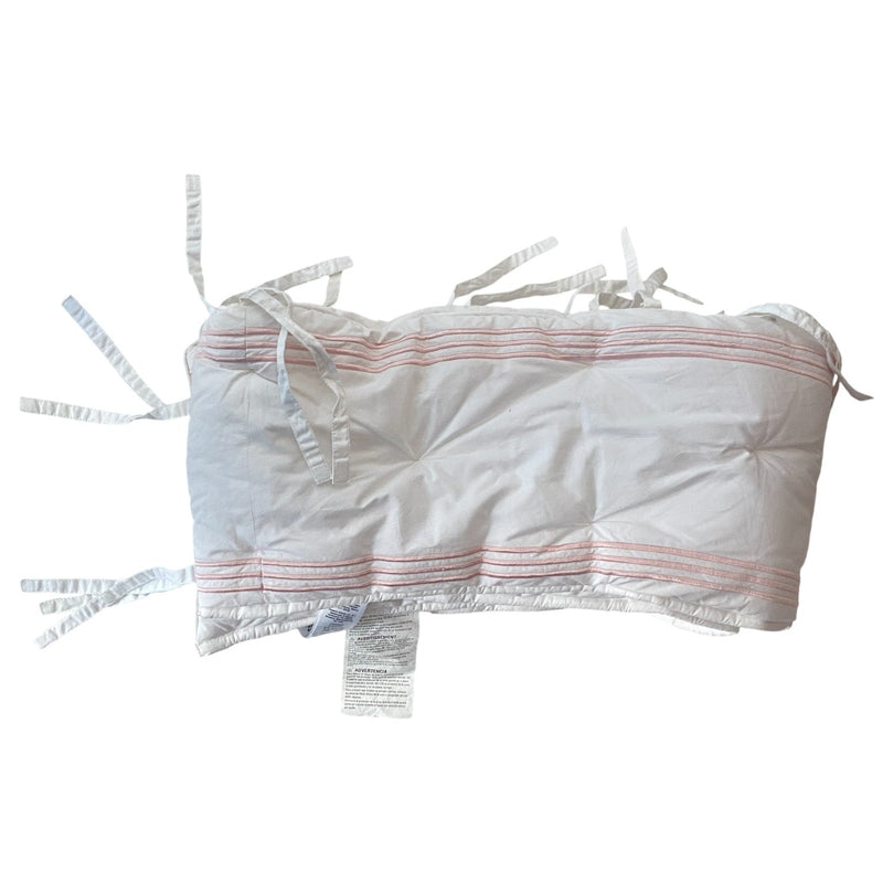 Pottery-Barn-Kids-Baby-Crib-Bumper-White-with-Pink-Border-1-3