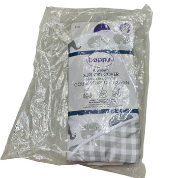 Boppy-Nursing-Pillow-Cover—Gray-Elephants-Plaid-1-1