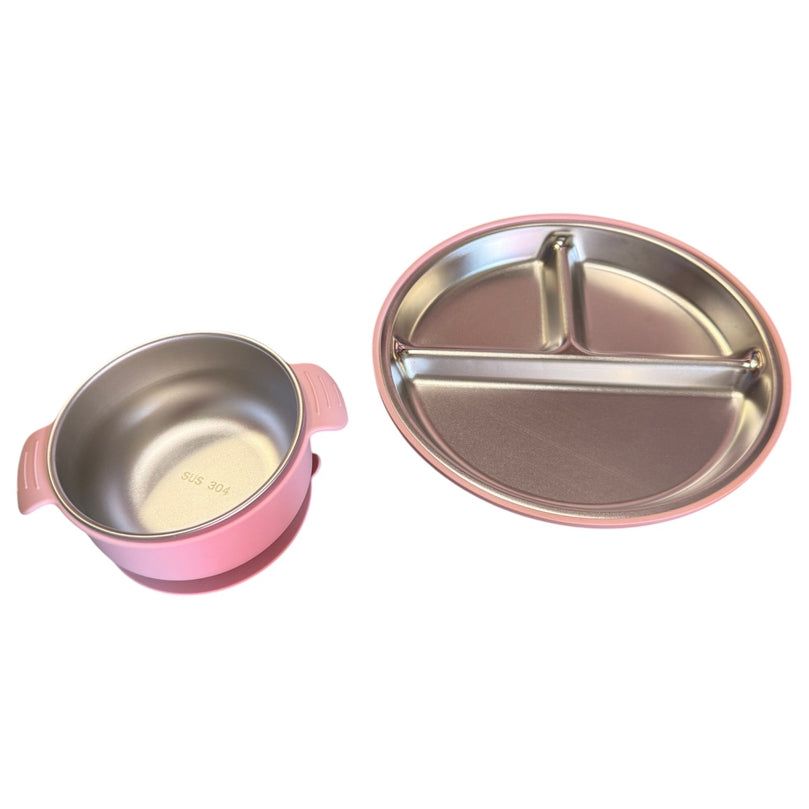 PandaEar-Stainless-Steel-Suction-Plate-and-Cup-Set-Rose-Pink-1-1