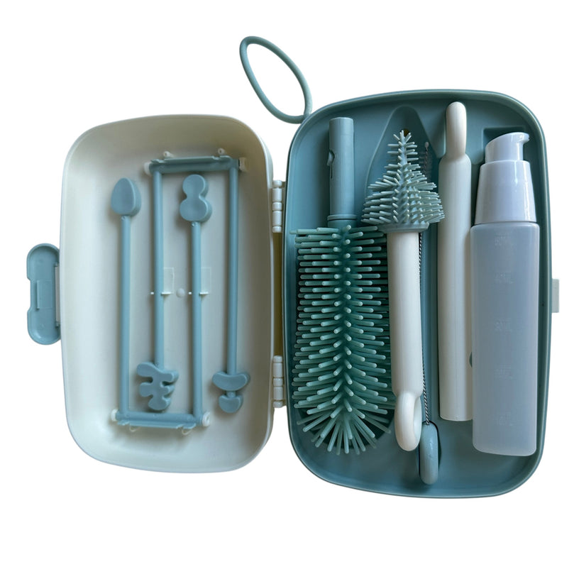 Momcozy-7-in-1-Travel-Baby-Bottle-Cleaning-Brush-And-Rack-Set-Green-1-2