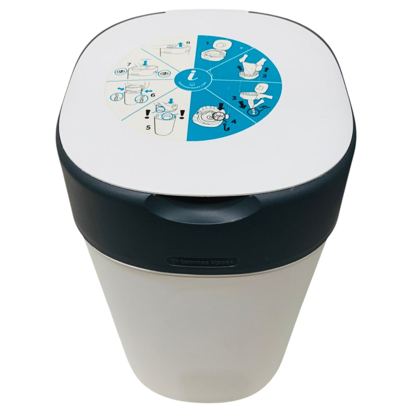 Tommee-Tippee-Twist-&-Click-Advance-Nappy-Disposal-Sangenic-Tec-Bin-White-&-Grey-3-5