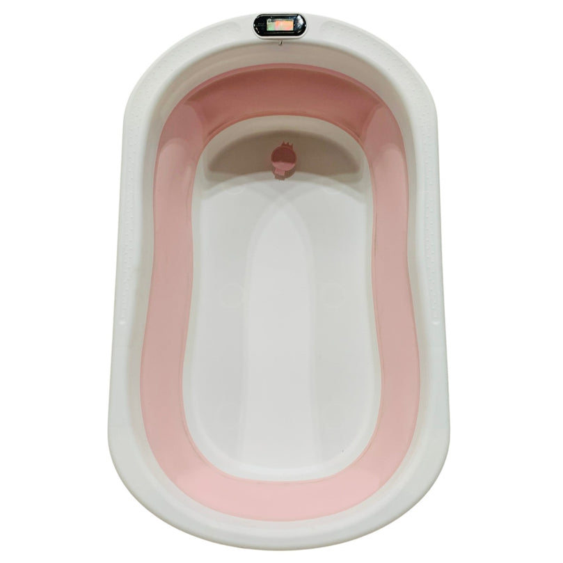 Nurtur-Foldable-Baby-Bathtub-with-Digital-Temperature-Sensor-White-&-Pink-1-2