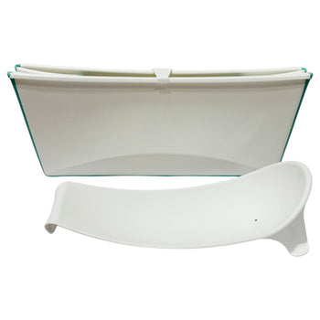 Stokke-Flexi-Bath-Tub-+-Newborn-Support-Bundle-Clear-Green-5-1