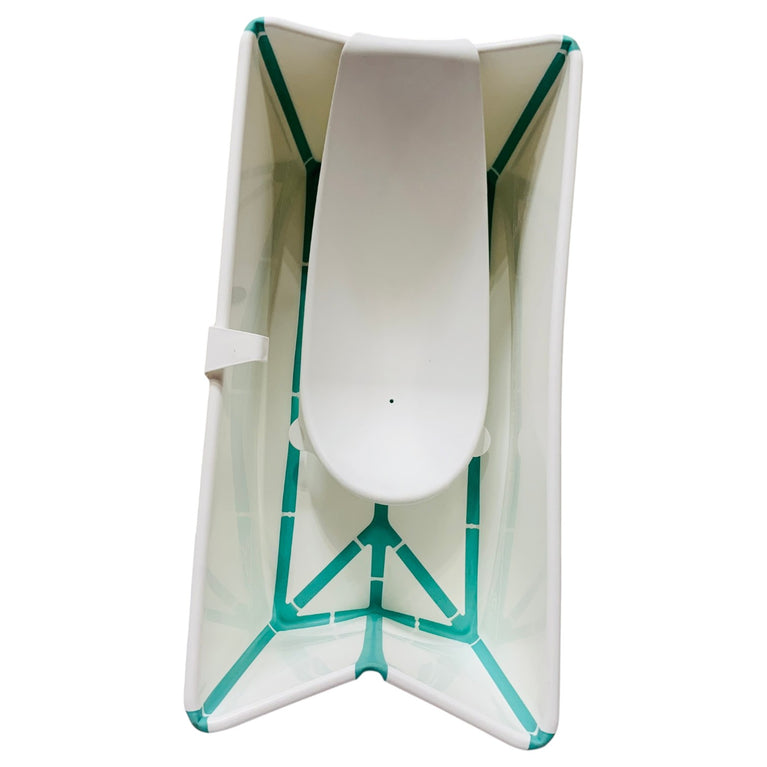 Stokke-Flexi-Bath-Tub-+-Newborn-Support-Bundle-Clear-Green-5-6