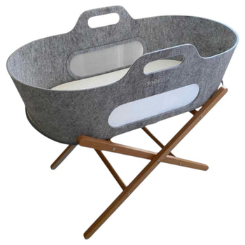Snuz Baskit Moses Basket w/ Mattress & Stand Set - Dark Grey