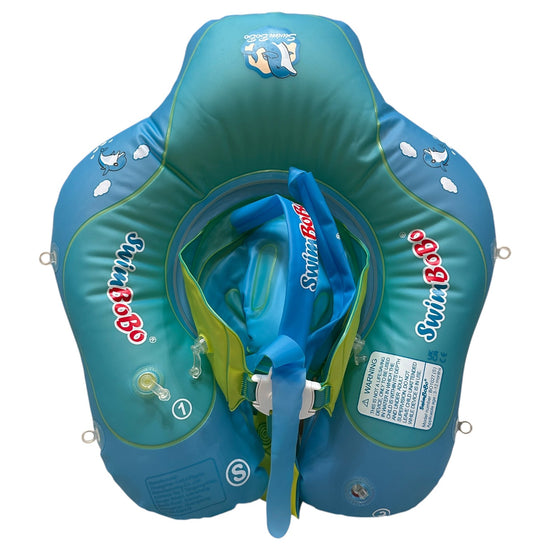 Swim Bobo Inflatable Baby Swim Float with Sun Canopy - Blue (3-12 ...