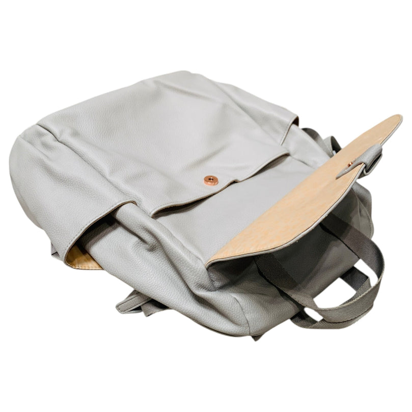 Babymel-Robyn-Convertible-Diaper-Bag-Vegan-Leather-Grey-1-5