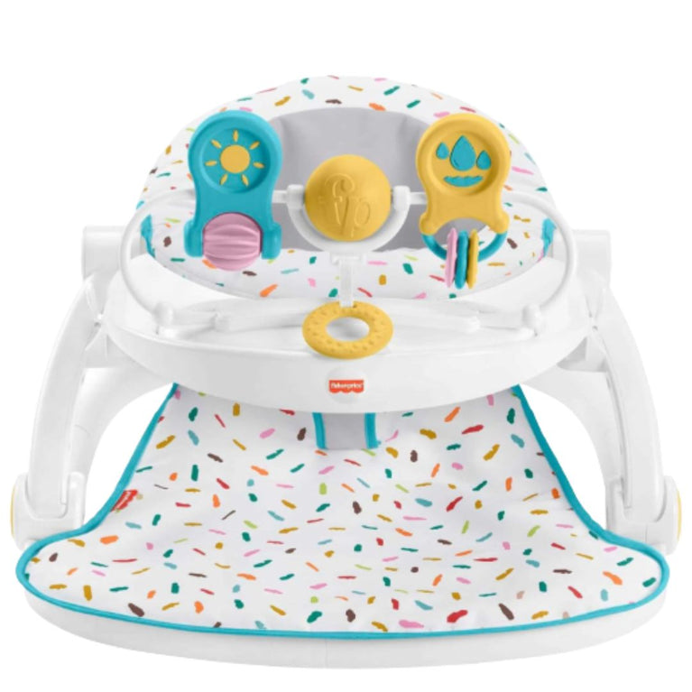 Fisher-Price-Portable-Baby-Chair-Sit-Me-Up-Floor-Seat-with-Snack-Tray-and-Toy-Bar-Rainbow-Sprinkles-1-0