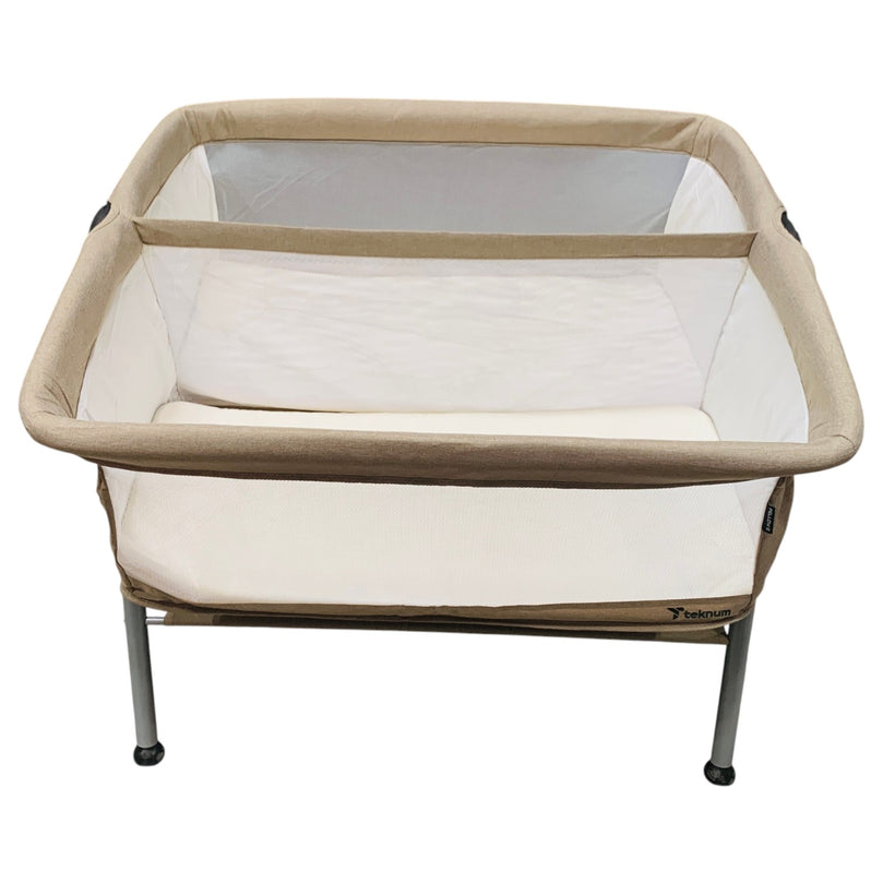 Teknum-Fellow-2-Twin-Bedside-Crib-Bassinet-Grey-1-2