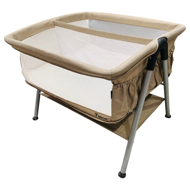 Teknum-Fellow-2-Twin-Bedside-Crib-Bassinet-Grey-1-3