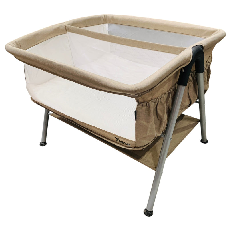 Teknum-Fellow-2-Twin-Bedside-Crib-Bassinet-Grey-1-3
