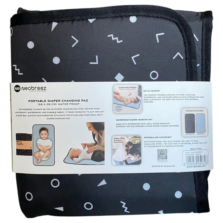 Neobreez-Portable-Diaper-Changing-Pad-–-Dark-Gray/Black-1-2
