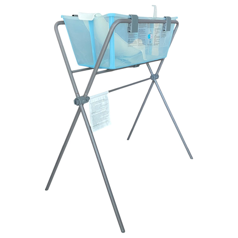 Stokke-Flexi-Bath-Tub-With-Newborn-Support-&-Stand-Set-Clear-Blue-1-1
