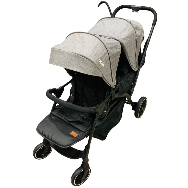 The-Moon-Brand-Dois-Tandem/Twin-Stroller-Black/Grey-1-2