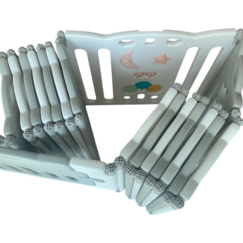 Little-Angel-Foldable-Baby-Playpen-With-Fence-For-Indoor-Grey-1-3