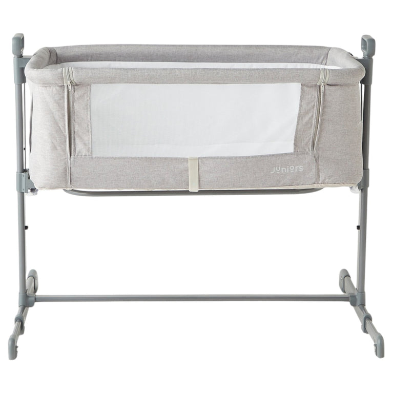 Juniors-Peyton-Adjustable-Side-Bassinet-with-Wheels-Grey-1-1