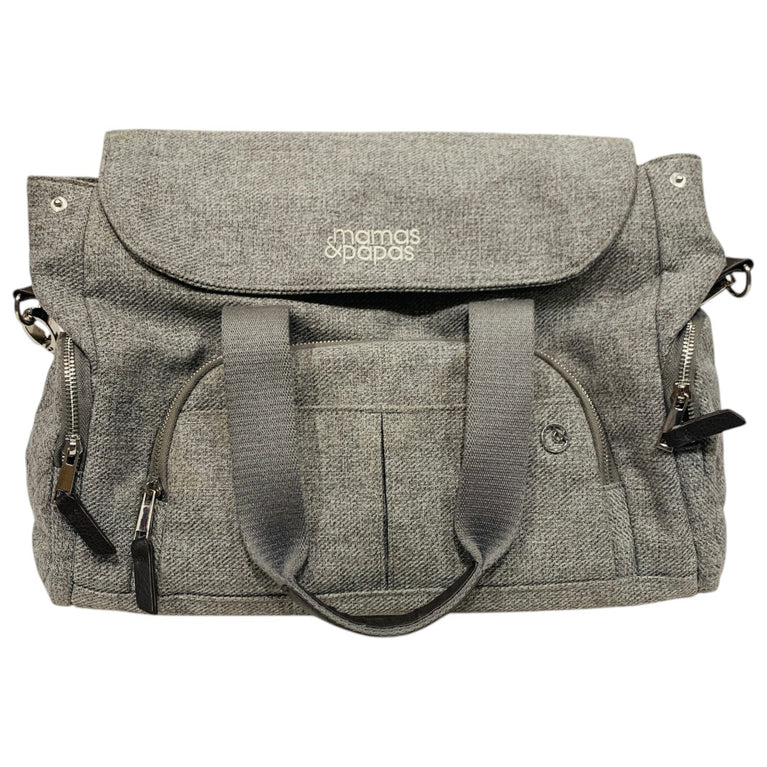 Mamas-&-Papas-2-Way-Bowling-Style-Changing-Bag-Woven-Grey-1-2
