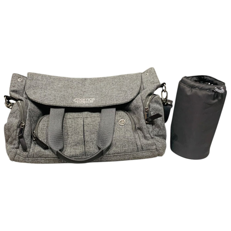 Mamas-&-Papas-2-Way-Bowling-Style-Changing-Bag-Woven-Grey-1-3