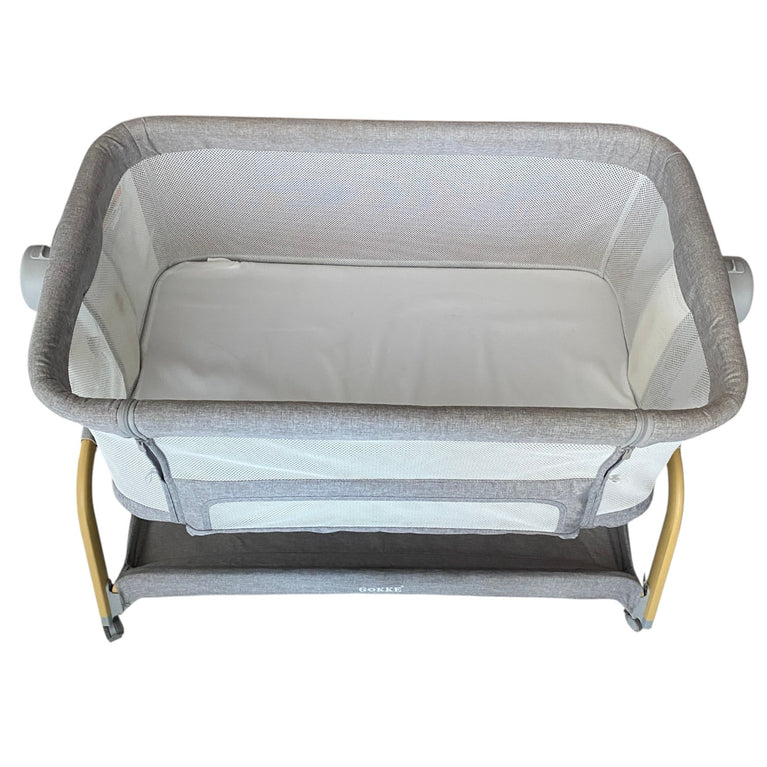 Gokke-Baby-Bassinet-with-Manual-Swing-Grey-1-4