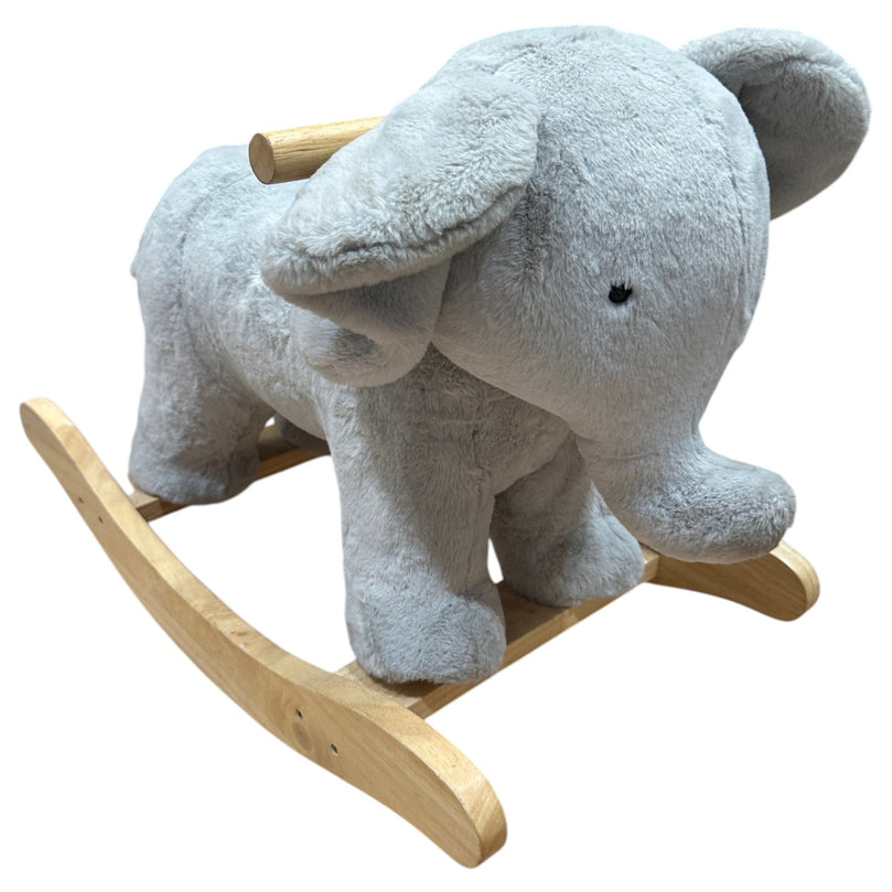 Pottery-Barn-Kids-Elephant-Critter-Plush-Nursery-Rocker-Grey/Wood-1-1