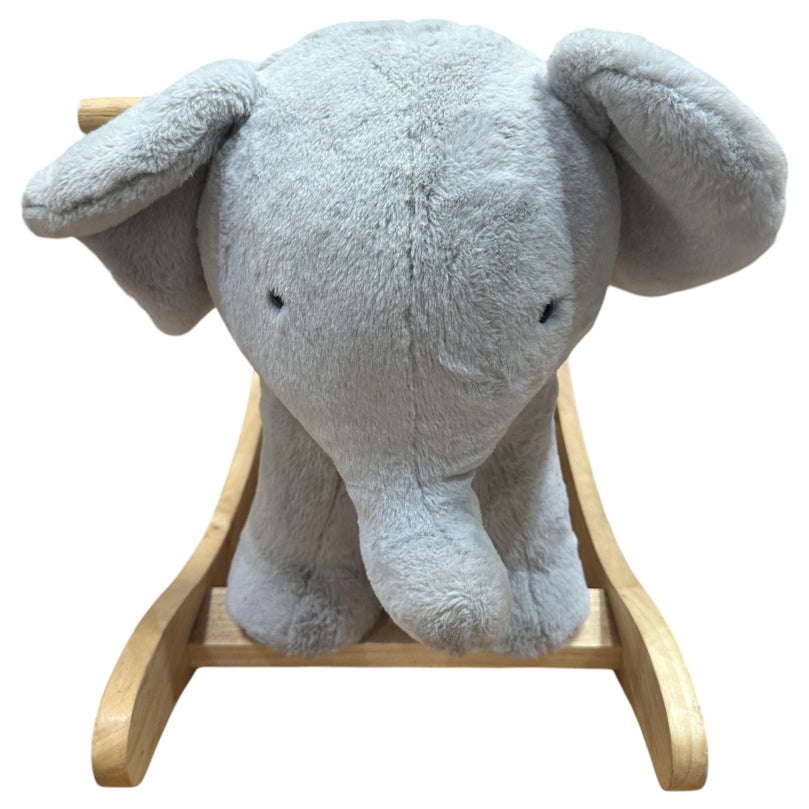 Pottery-Barn-Kids-Elephant-Critter-Plush-Nursery-Rocker-Grey/Wood-1-2