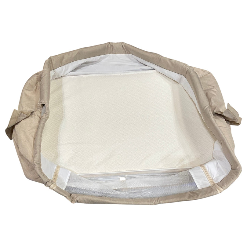 Juniors-Peyton-Adjustable-Side-Bassinet-with-Wheels-Beige-1-4