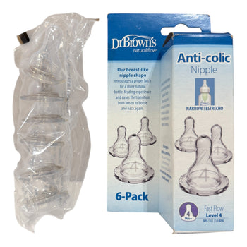 Dr. Brown's Level 4 Fast Flow Silicone Narrow Nipples Pack Of 6