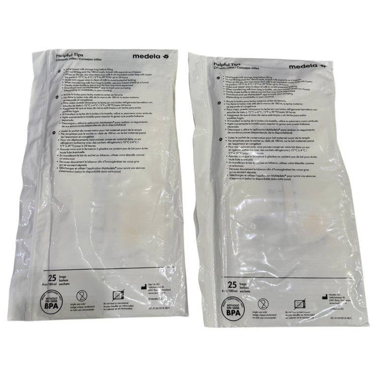 Medela Breastmilk Storage Bags  180ml/ 6 oz (25 x 2 packs)