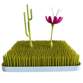 Boon Lawn Countertop Drying Rack (Green) with Stem and Poke Drying Rack Accessories