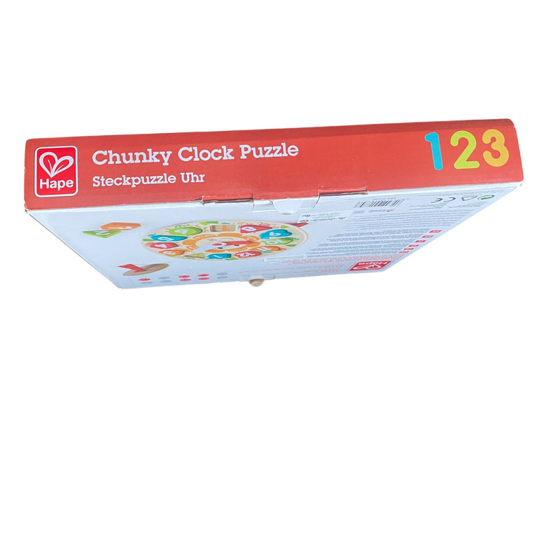 Hape Wooden Chunky Clock Puzzle–13 Pieces