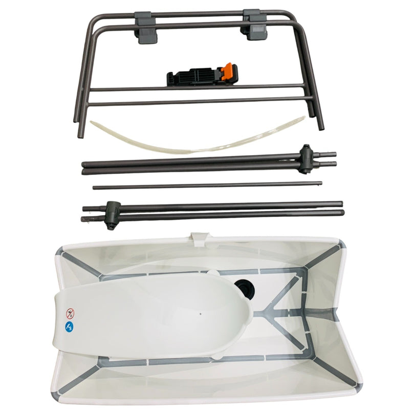 Stokke-Flexi-Bath-Tub-With-Newborn-Support-&-Stand-Set-White/Grey-3-Pcs-4-1