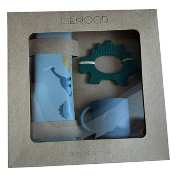 Liewood Silicone Gift Set - Dino/Blue