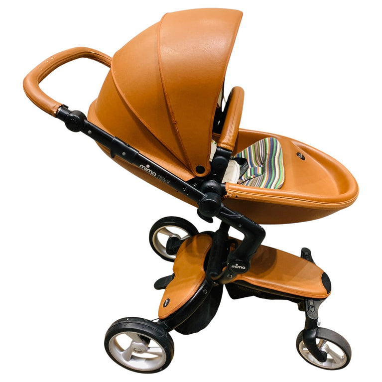 Mima-Xari-Max-2-in-1-Convertible-Stroller-+-Bassinet-Camel-/-Black-1-2