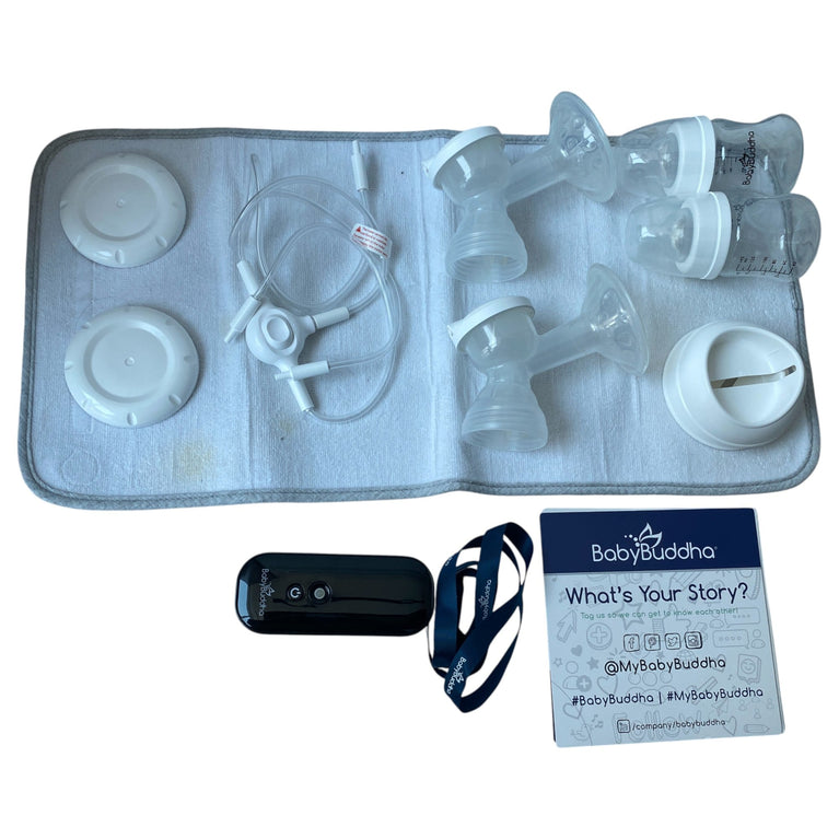 BabyBuddha Portable & Compact Electric Breast Pump - White