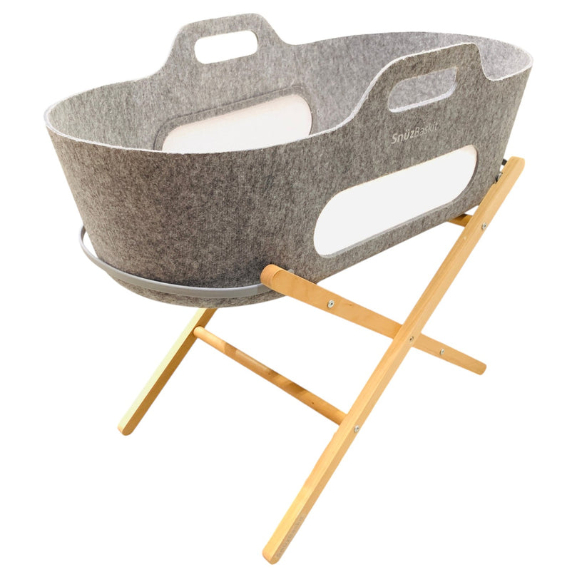 Snuz-Baskit-Moses-Basket-w/-Mattress-&-Stand-Set-Dark-Grey-5-1