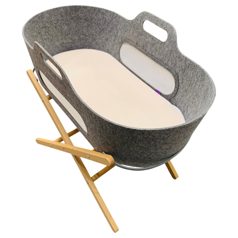 Snuz-Baskit-Moses-Basket-w/-Mattress-&-Stand-Set-Dark-Grey-5-4