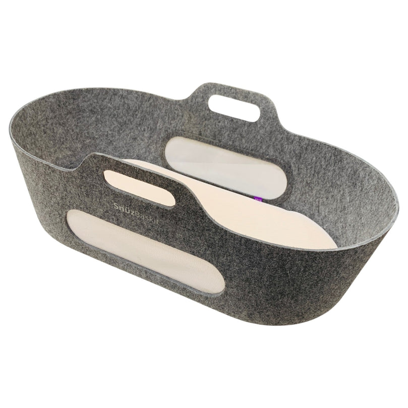 Snuz-Baskit-Moses-Basket-w/-Mattress-&-Stand-Set-Dark-Grey-5-5