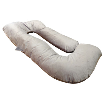 MUMO Pregnancy Pillows for Sleeping, U Shaped  with Velvet Cover- Grey