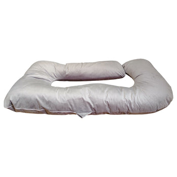 MUMO Pregnancy Pillows for Sleeping, U Shaped  with Velvet Cover- Grey
