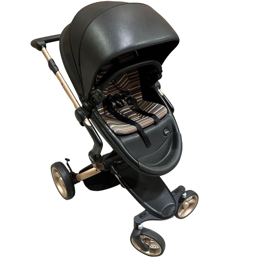 Mima Xari Stroller 4G Frame with Autumn Stripes Starter Pack - Rose Gold / Black