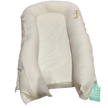Sleepyhead (DockATot) Grand Dock Pod Baby Lounger + Spare Cover - Pristine White / Green Geometry