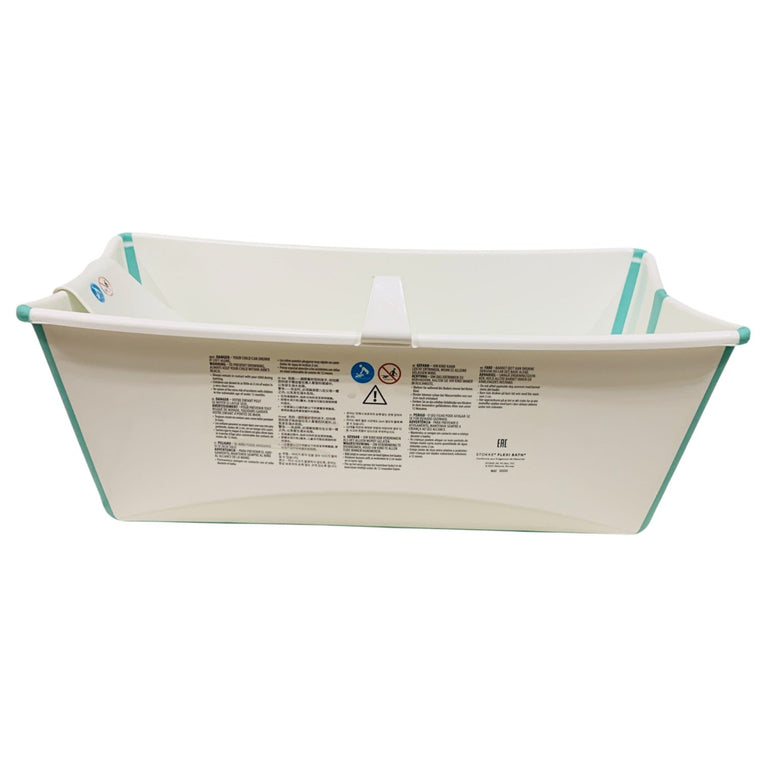 Stokke-Flexi-Bath-Tub-+-Newborn-Support-Bundle-Clear-Green-4-5