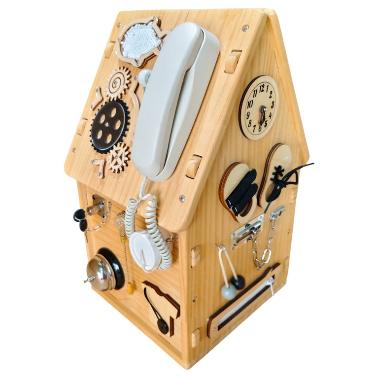 Montessori Busy House, Wooden Busy Board Toy
